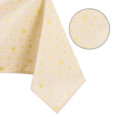 Stardust Yellow Printed Christmas Tablecloth 140x220