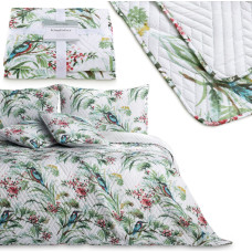 KINGFISHER bedspread, white, printed boho style, 260x280