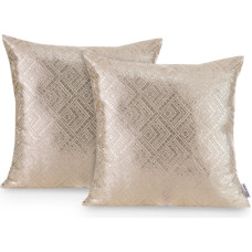 CASPE decorative pillowcase, beige color, printed blackout suede shine, 45x45