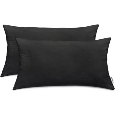 AMBER decorative pillowcase, black, cotton, 40x80