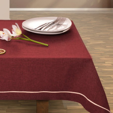 OLD COLLECTIONS round tablecloth, burgundy color, smooth, classic motif, 130 cm circle