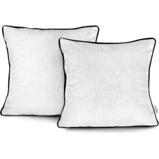 VELVET decorative pillowcase, white, glamorous velvet style, 45x45