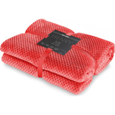 HENRY blanket, red, embossed with jacquard, modern motif, 220x240