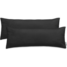 AMBER decorative pillowcase, black, cotton, 40x145