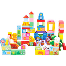 Wooden educational blocks - farm set 100pcs