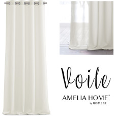 VOILE curtain, cream color, eyelets, silver eyelets, voile, 140x250