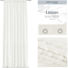 LUNARE curtain, cream color, embroidered boho motif, voile tape, 140x270