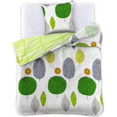DUCATO gultasveļa, zaļa, apdrukāts augu motīvs, klasisks stils, 155x220_80x80*1