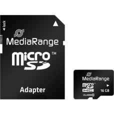 Mediarange MEMORY MICRO SDHC 16GB C10/W/ADAPTER