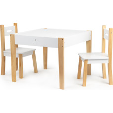 Stalas su dviem kėdėmis vaikiškų baldų komplektas
