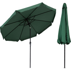 Dārza lietussargs liels 3m diagonāle salauzts ar kloķi zaļu