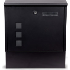 Plieninė pašto dėžutė Laiškų dėžutė juoda su užraktu