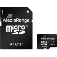 Mediarange MEMORY MICRO SDHC 8GB C10/W/ADAPTER