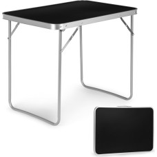 Tūristu galds, piknika galds, nolokāma virsma, 80x60 cm, melna