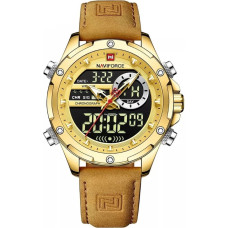 Naviforce VYRIŠKAS LAIKRODIS NF9208 G/G/L.BN – CHRONOGRAFAS + DĖŽĖ