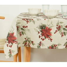 Stain-proof resined tablecloth Belum Christmas Red Green Linen 100 x 150 cm