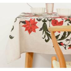 Stain-proof resined tablecloth Belum Christmas Symetric Red Green Linen 300 x 150 cm