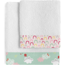 Towel set HappyFriday Moshi Moshi Hola Multicolour 2 Pieces