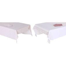 Galda drānas un salvetes DKD Home Decor 150 x 150 x 0,5 cm Rozā Balts (2 gb.)