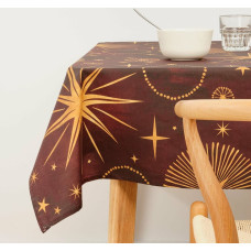 Stain-proof resined tablecloth Belum Christmas Red Golden 100 x 150 cm