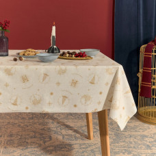 Stain-proof resined tablecloth Harry Potter Hogwarts Christmas Multicolour 100 x 150 cm