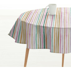 Stain-proof tablecloth Belum Naiara 4-100 Multicolour Ø 100 cm Striped