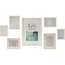 Wall photo frame DKD Home Decor 32,5 x 1,5 x 45 cm Crystal Natural Green MDF Wood Scandinavian