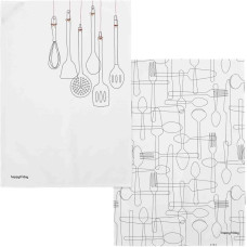 Virtuves Dvielis HappyFriday Cutlery Daudzkrāsains 70 x 50 cm (2 gb.)