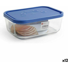 Lunch box Borgonovo Blue Rectangular 1,3 L 19 x 13,5 x 7,2 cm (12 Units)