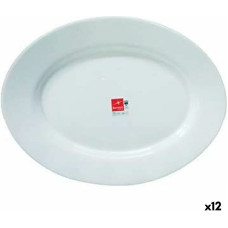 Pasniegšanas Plate Bormioli Toledo Balts Stikls Ovāls 34 x 26,5 x 1,8 cm (12 gb.)