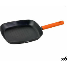 Grill pan Quttin Gastro Black Orange 47 x 29,7 x 4 cm (6 Units)