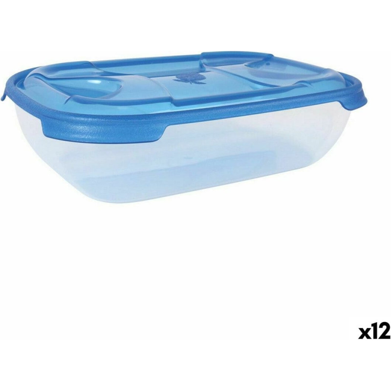 Set of lunch boxes Tontarelli Nuvola 2 L Blue Rectangular 2 Pieces (12 Units)