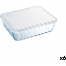 Rectangular Lunchbox with Lid Pyrex Cook & Freeze 25 x 20 cm Transparent Silicone Glass 2,6 L (6 Units)