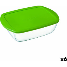 Rectangular Lunchbox with Lid Pyrex Cook & Store Green 1,1 L 23 x 15 x 7 cm Silicone Glass (6 Units)