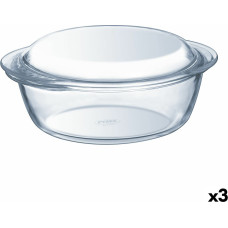 Casserole with lid Pyrex Essentials Transparent 1,4 L (3 Units)