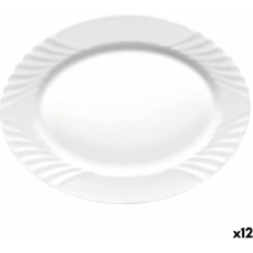 Serving Platter Bormioli Rocco Ebro Oval White Glass (36 cm) (12 Units)