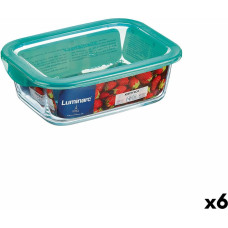 Rectangular Lunchbox with Lid Luminarc Keep'n Lagon Turquoise 1,97 l 22 x 15,6 x 7,2 cm Glass (6 Units)