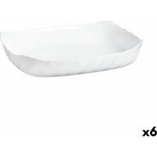 Serving Platter Luminarc Smart Cuisine Rectangular White Glass 33 x 27 cm (6 Units)