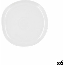 Flat plate Ariane Earth Ceramic White Ø 27 cm (6 Units)