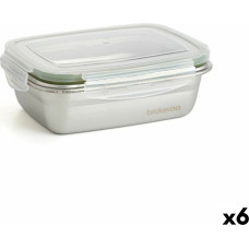 Hermetic Lunch Box Bidasoa Theo 17 x 13 x 6 cm 550 ml Silver Metal (6 Units)