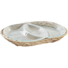 Snack tray DKD Home Decor 38 x 25 x 4 cm Crystal Natural Transparent