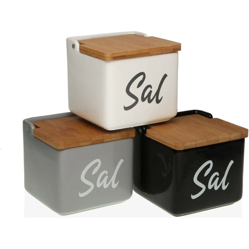 Salt Shaker with Lid Versa 12,2 x 11,5 x 12,2 cm Ceramic