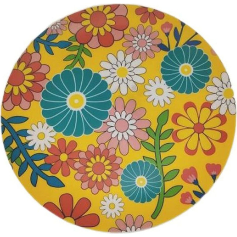 Flat Plate Versa Yellow Polyethylene RPET Flowers Ø 25 cm