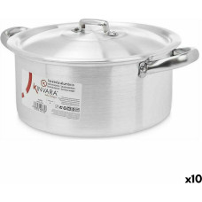 Casserole with lid Silver Aluminium 4 L 24 x 13 x 31 cm (10 Units)