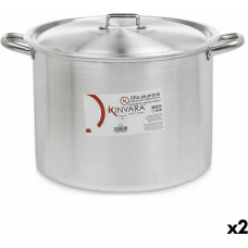 Casserole with Lid Ø 36 cm Silver Aluminium (2 Units)