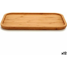 Snack tray Brown Bamboo 30 x 1,5 x 20 cm (12 Units)