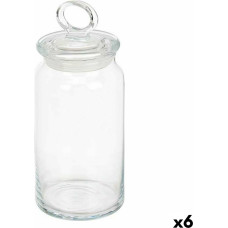 Jar Kitchen 9,8 x 23,4 x 9,8 cm Transparent Silicone Glass 1,1 L (6 Units)