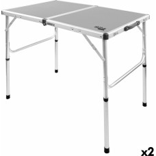 Folding Table Aktive Camping Grey 90 x 70 x 60 cm (2 Units)