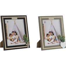 Foto rāmis Home ESPRIT Melns Zaļš Dabisks Stikls Koks MDF Skandināvu 26,5 x 2 x 31,5 cm (2 gb.)