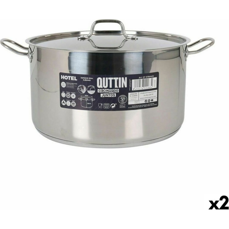 Casserole with Lid Quttin Hotel Steel ø 32 x 18 cm (2 Units)